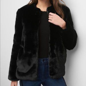 Black Faux-fur Vintage Jacket Coat GAP XS